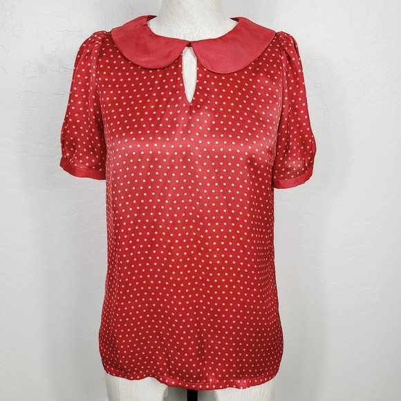 Anthropologie Tops - Hi There From Karen Walker Polka Dot Peter Pan Top